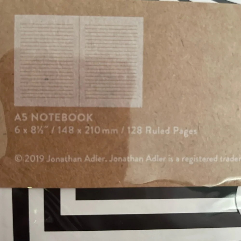 Jonathan Adler Black and White Striped Notebook